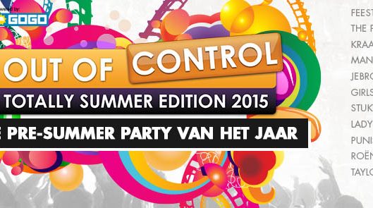 Win: 2×2 tickets voor Out of Control – Totally Summer Edition