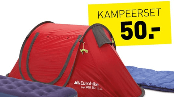 Complete festival campingset voor €50 bij Perrysport!