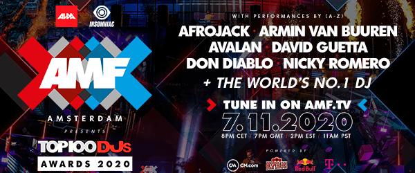 AMF presenteert Top 100 DJs Awards 2020