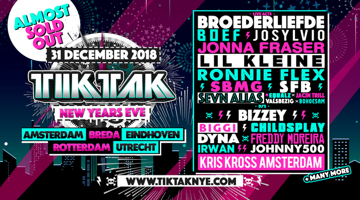 Nieuwjaarsfeesten van TIKTAK gaan uitverkopen