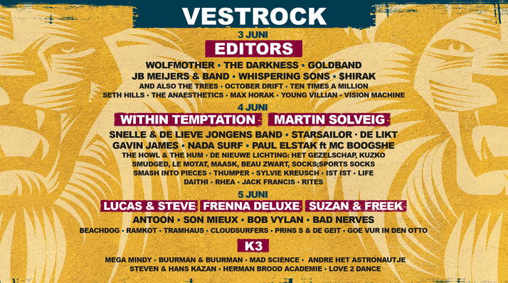 Line-up van Vestrock compleet met laatste 19 namen